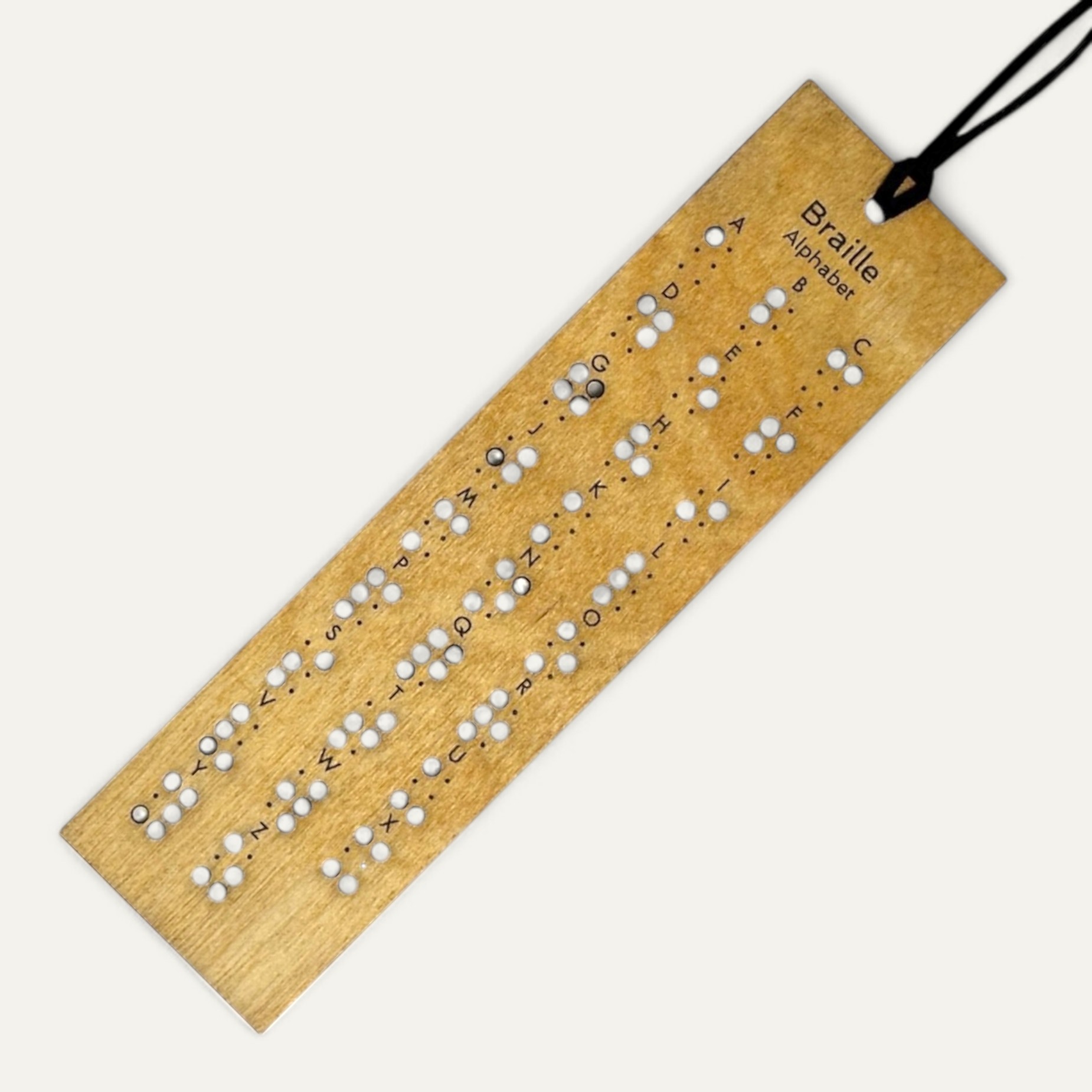 Wooden Bookmark - Braille Stencil