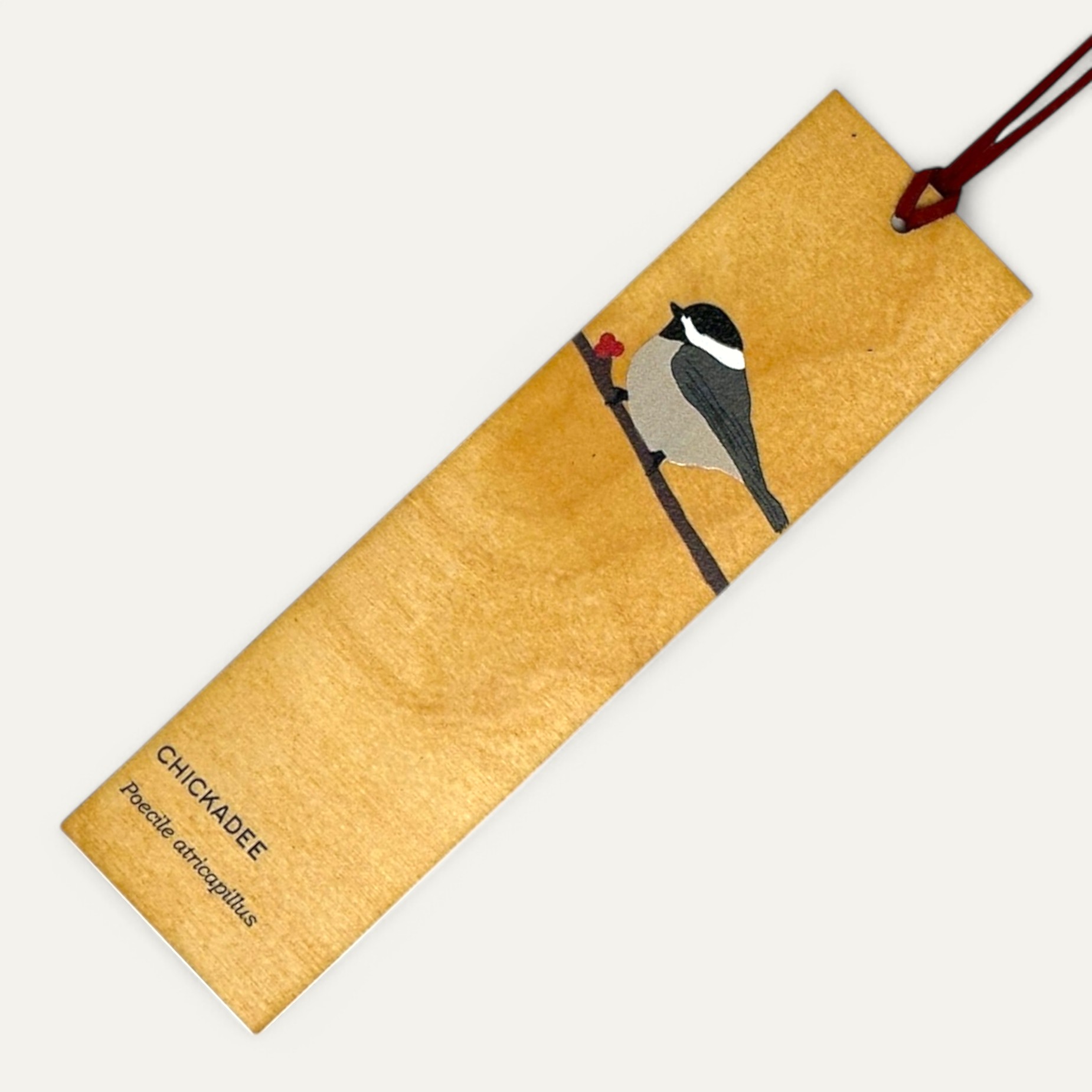 Wooden Bookmark - Chickadee