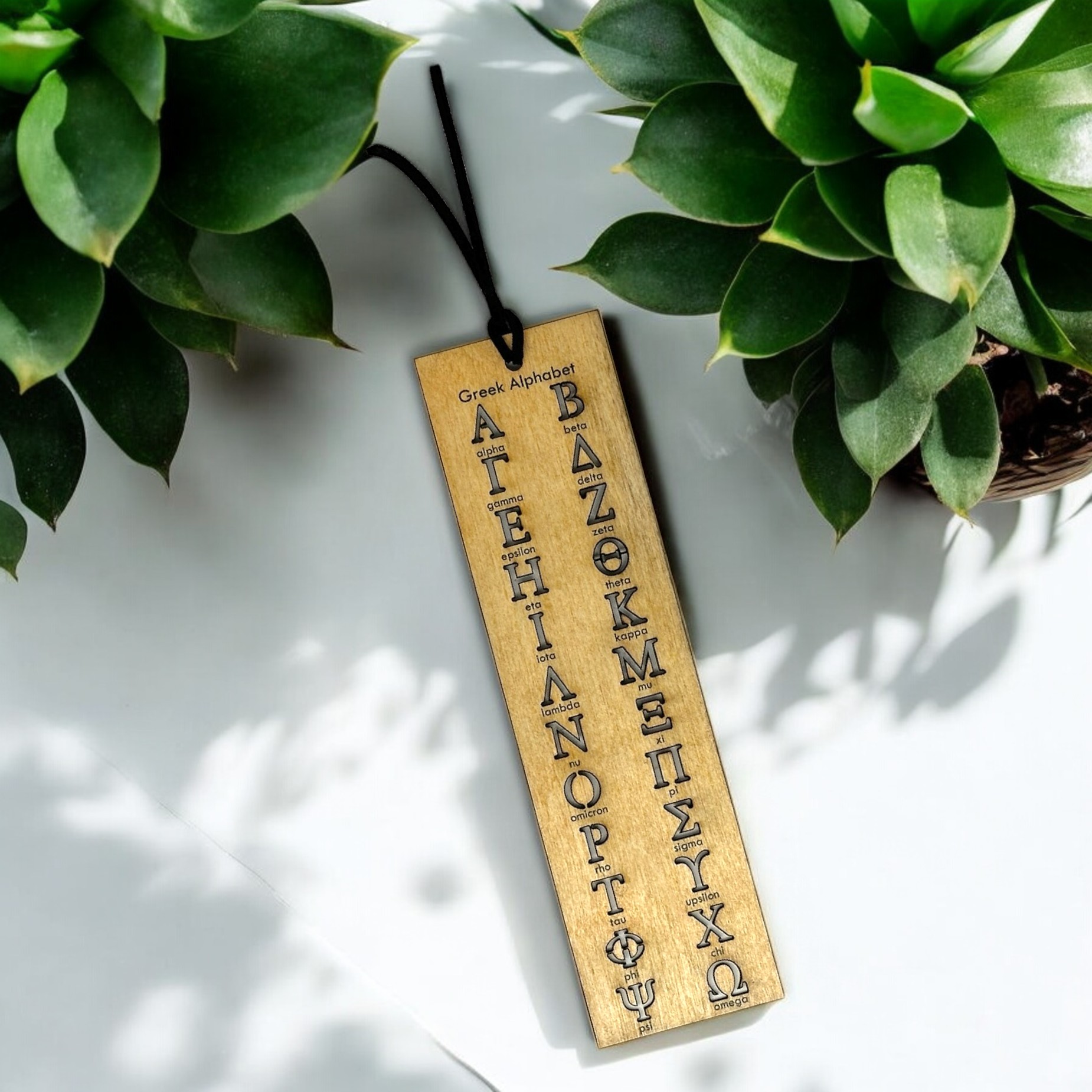 Wooden Bookmark - Greek Alphabet Stencil - Image 2
